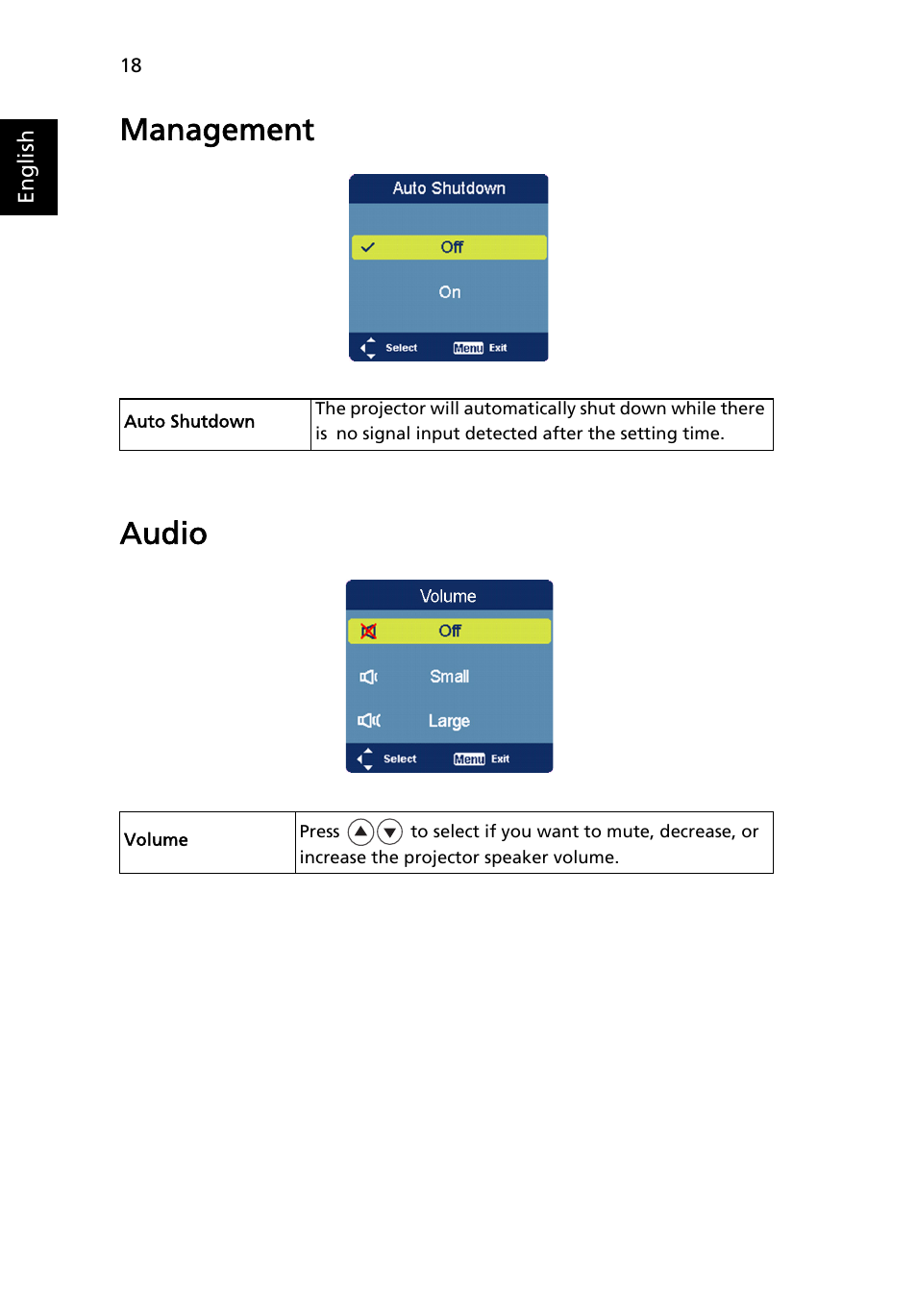 Management, Audio, Management audio | Acer C112 User Manual | Page 28 / 38