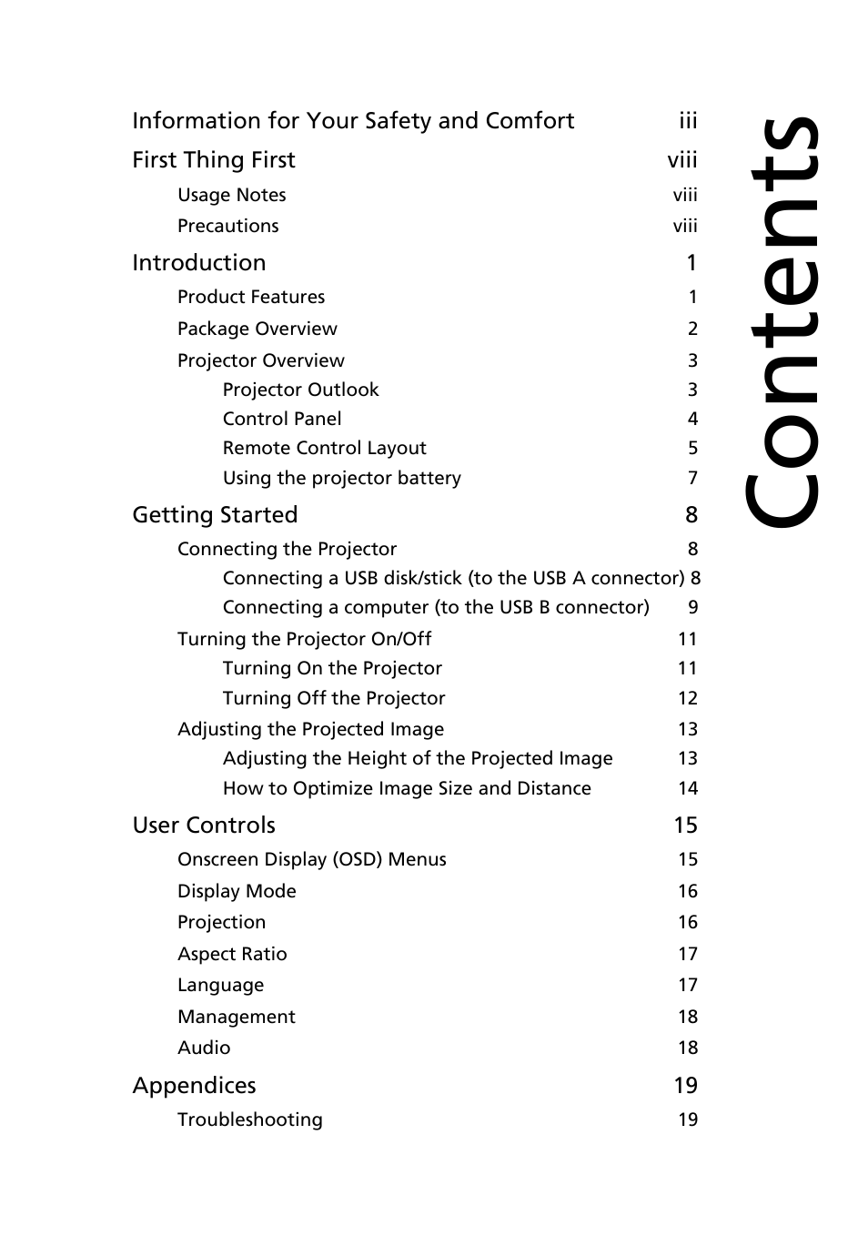 Acer C112 User Manual | Page 9 / 38