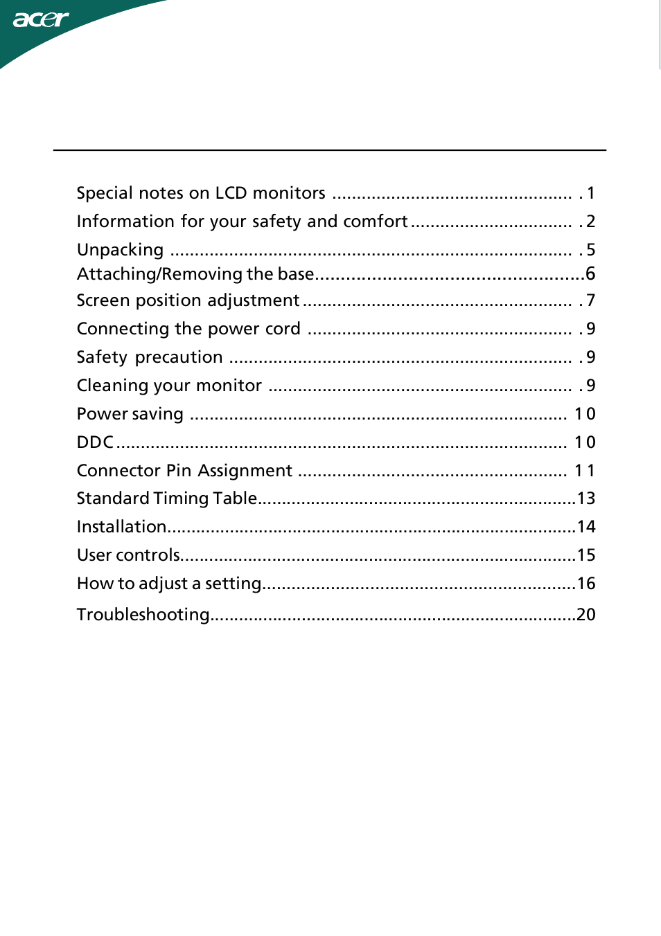 Acer B233HL User Manual | 24 pages