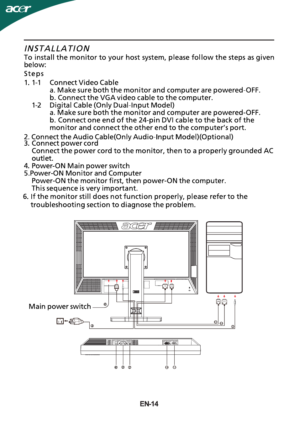 Acer B233HL User Manual | Page 15 / 24