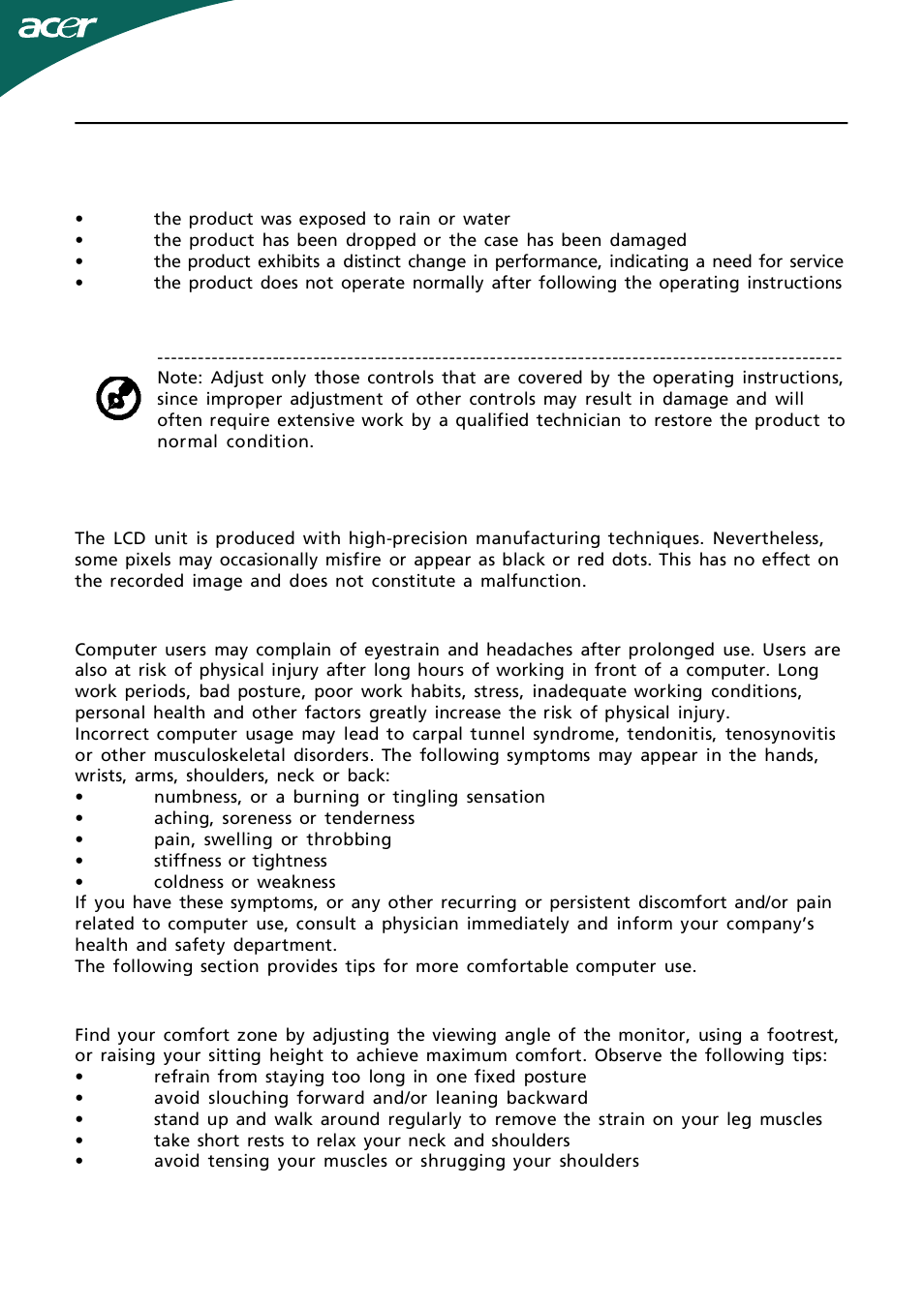 En-3, Lcd pixel statement, Tips and information for comfortable use | Finding your comfort zone | Acer B233HL User Manual | Page 4 / 24