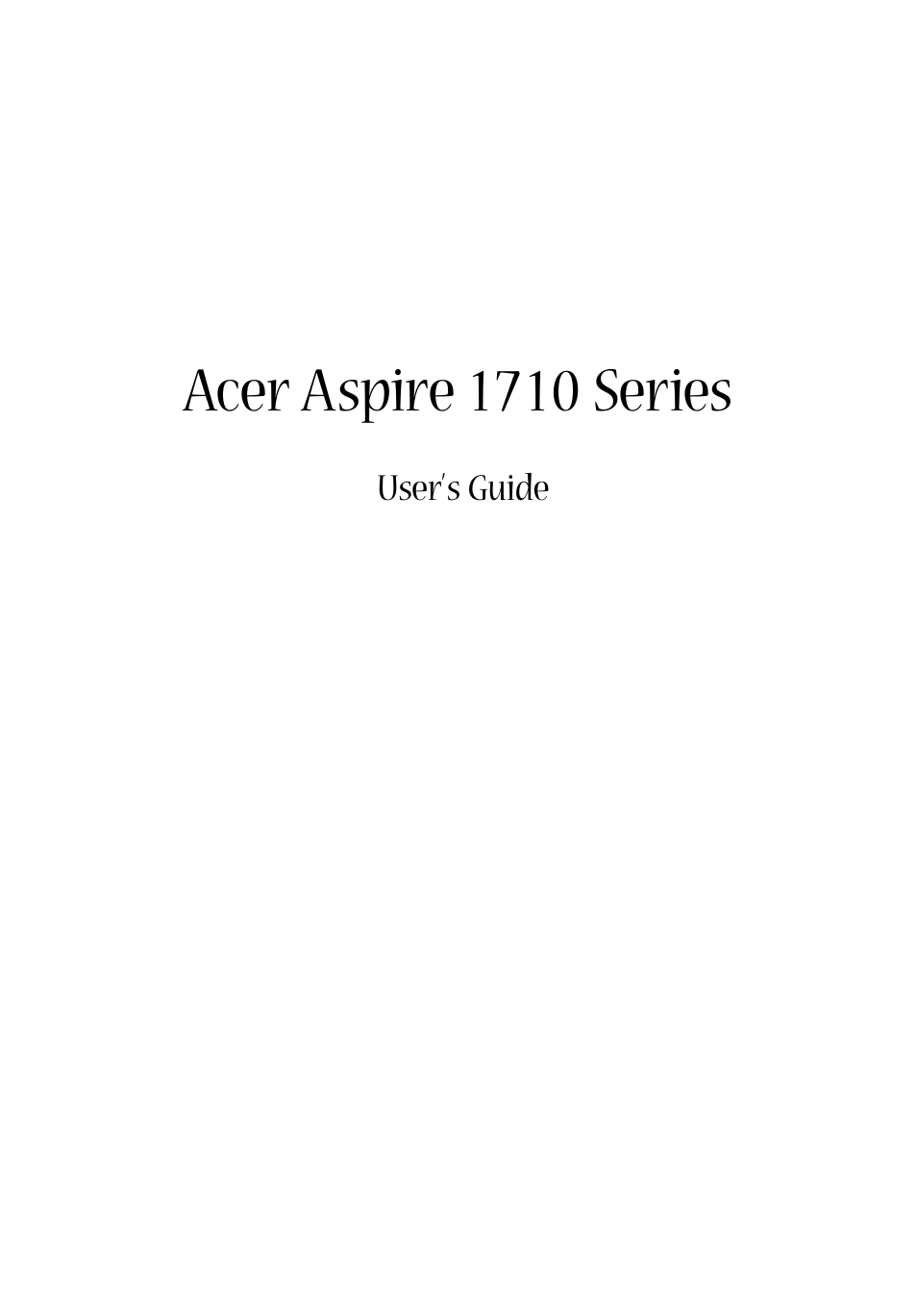 Acer Aspire 1710 User Manual | 106 pages