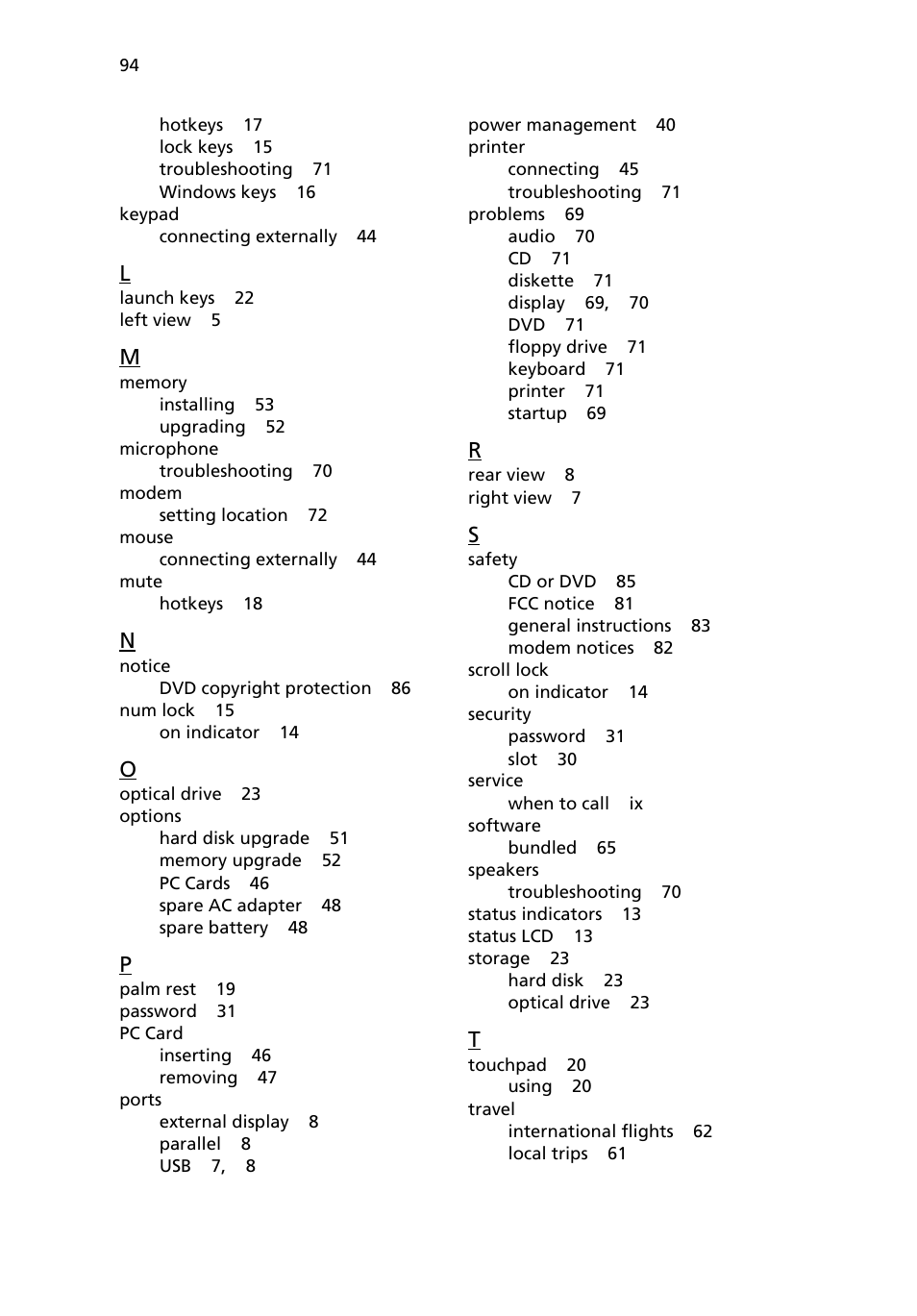 Acer Aspire 1710 User Manual | Page 104 / 106