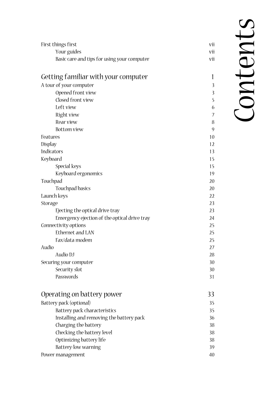 Acer Aspire 1710 User Manual | Page 3 / 106