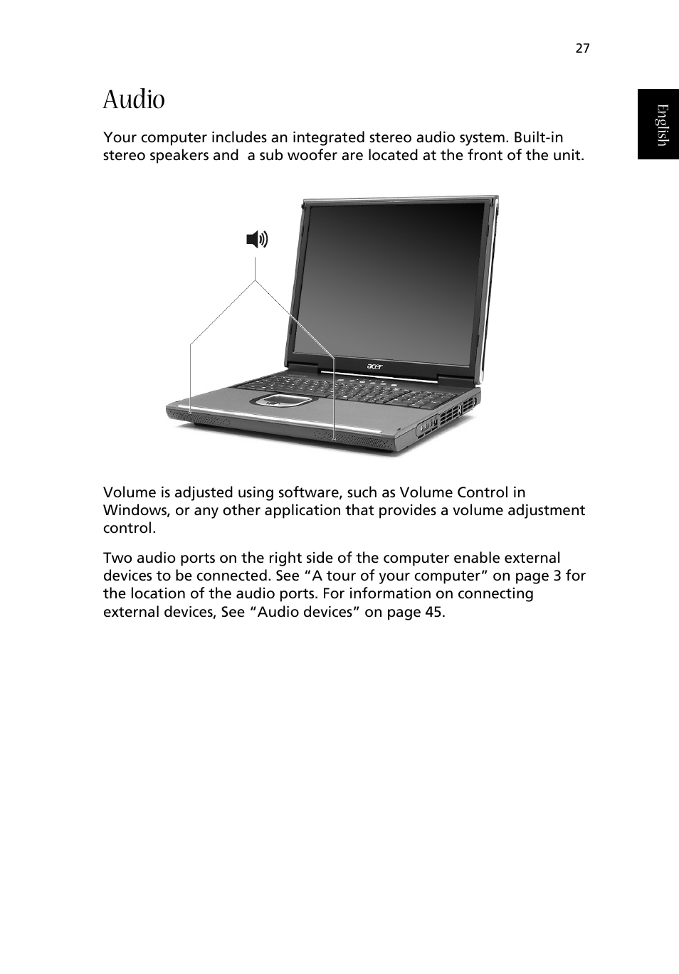 Audio | Acer Aspire 1710 User Manual | Page 37 / 106