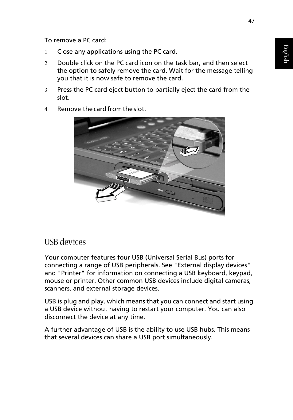 Usb devices | Acer Aspire 1710 User Manual | Page 57 / 106