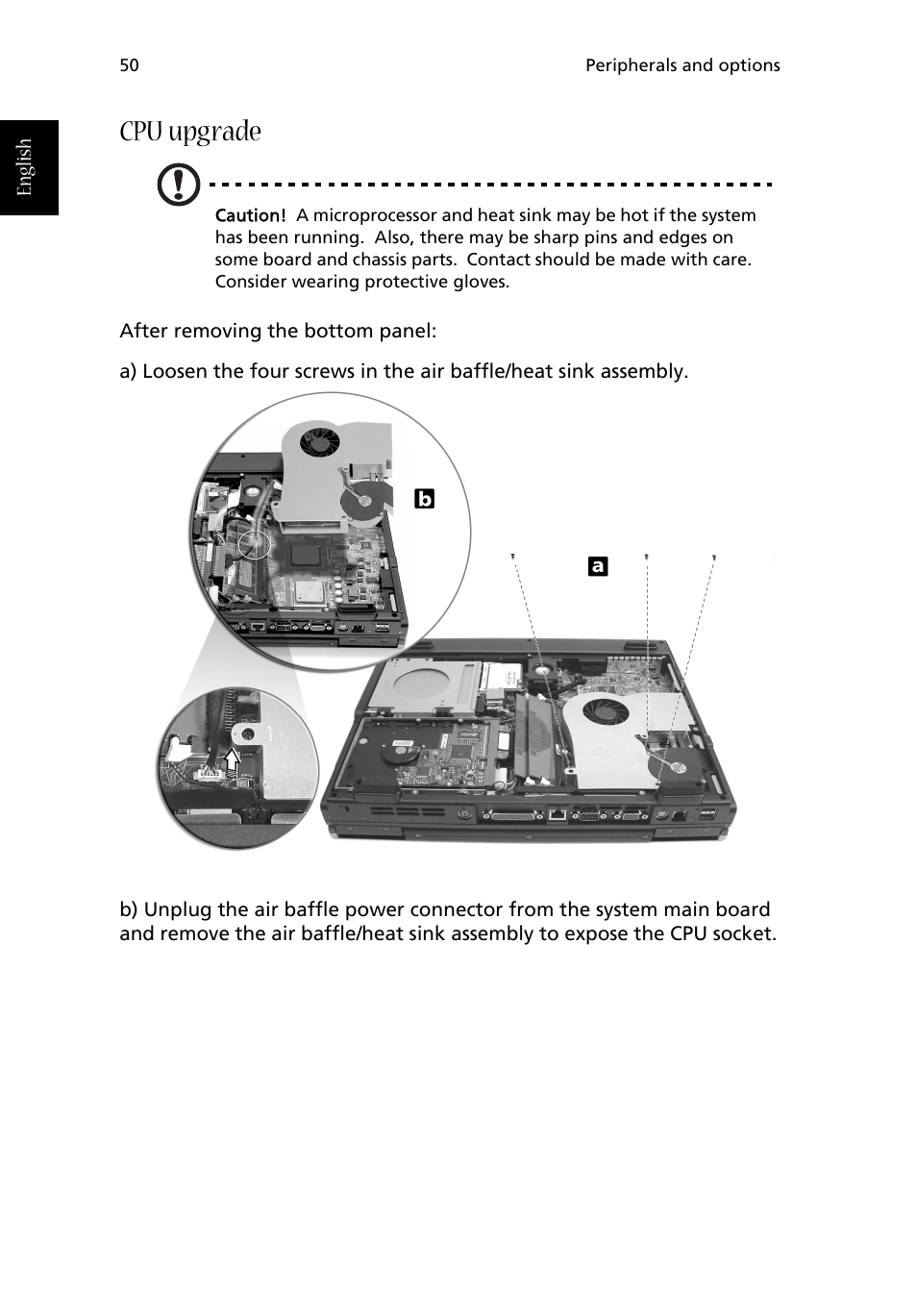 Cpu upgrade | Acer Aspire 1710 User Manual | Page 60 / 106