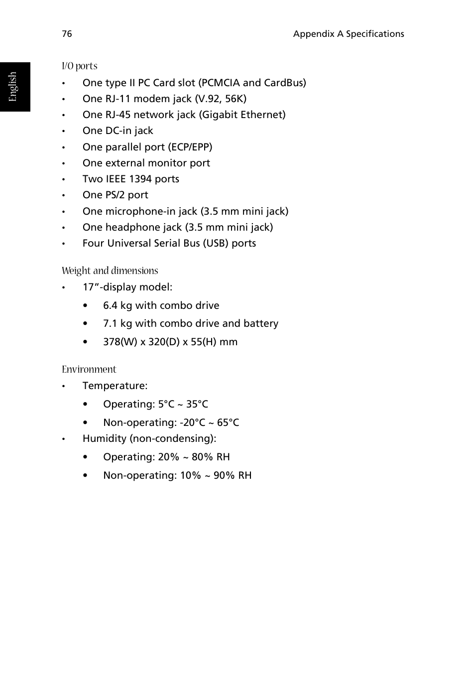 Acer Aspire 1710 User Manual | Page 86 / 106