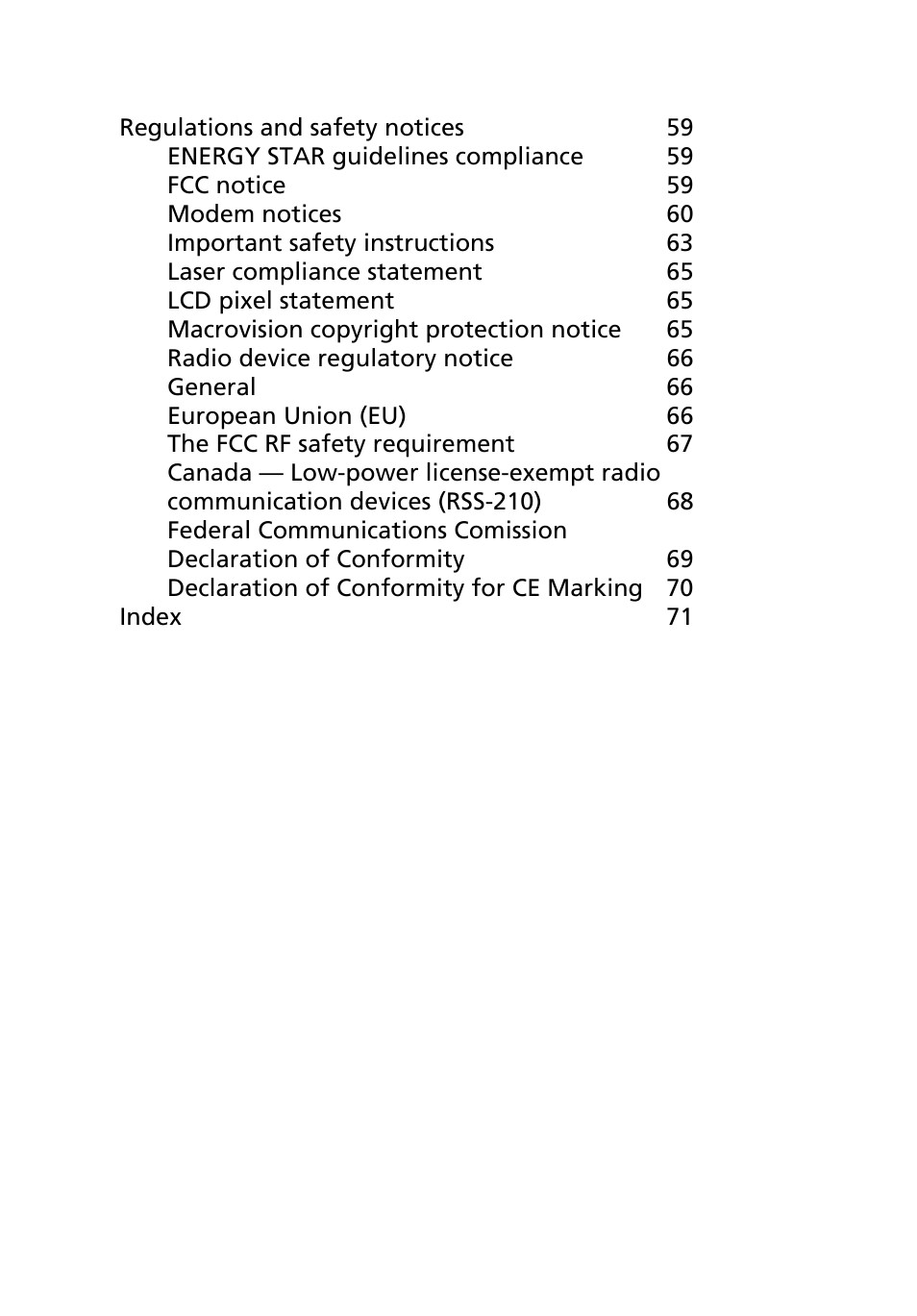 Acer Aspire 3620 User Manual | Page 10 / 82