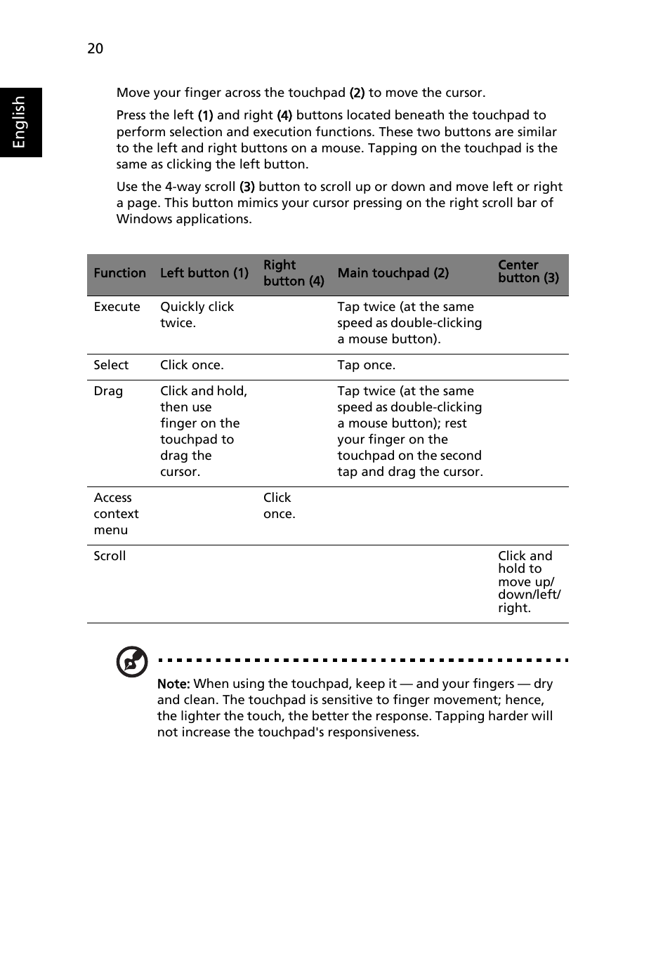 English | Acer Aspire 3620 User Manual | Page 30 / 82