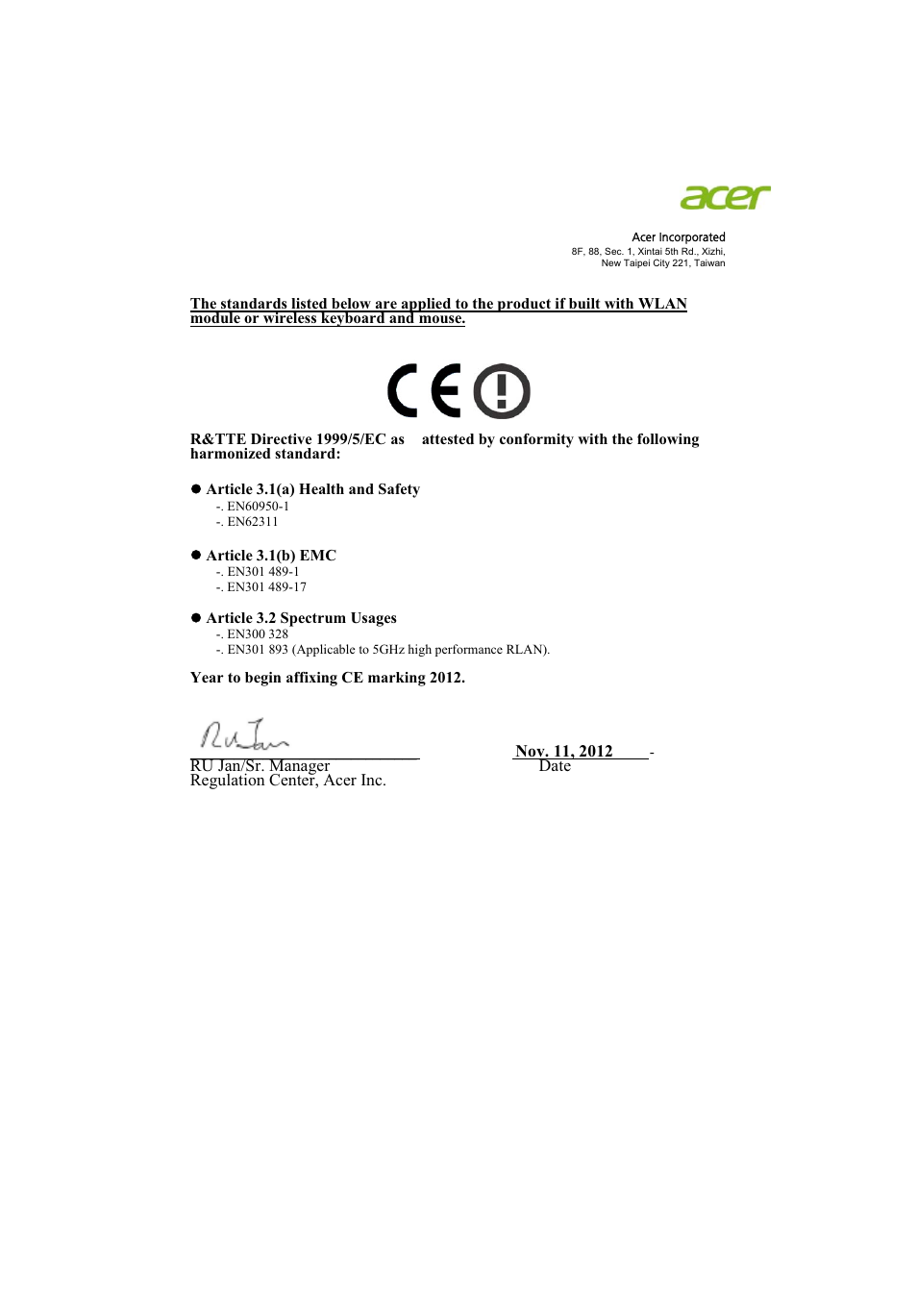 Acer X112 User Manual | Page 55 / 56