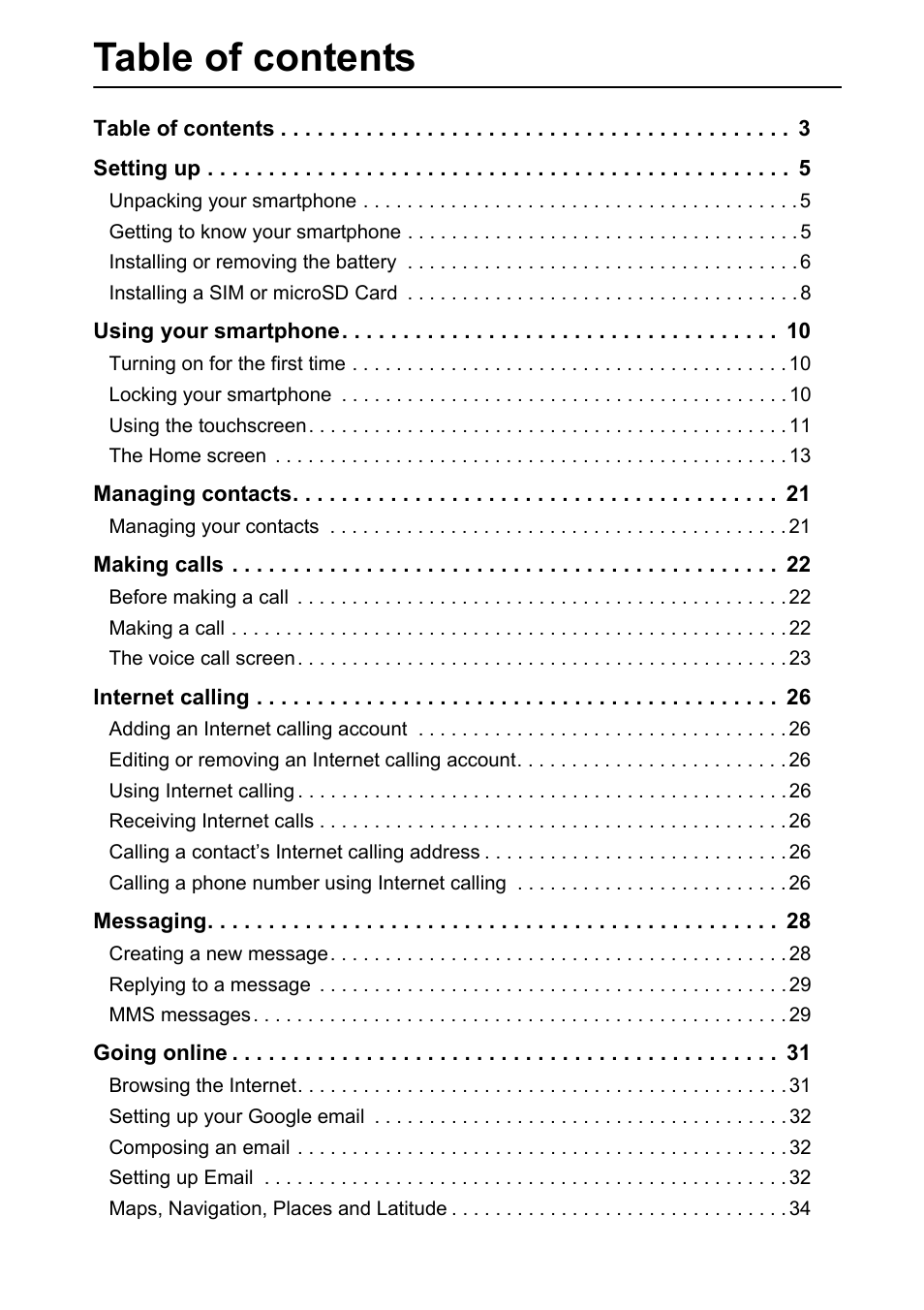 Acer V360 User Manual | Page 3 / 69