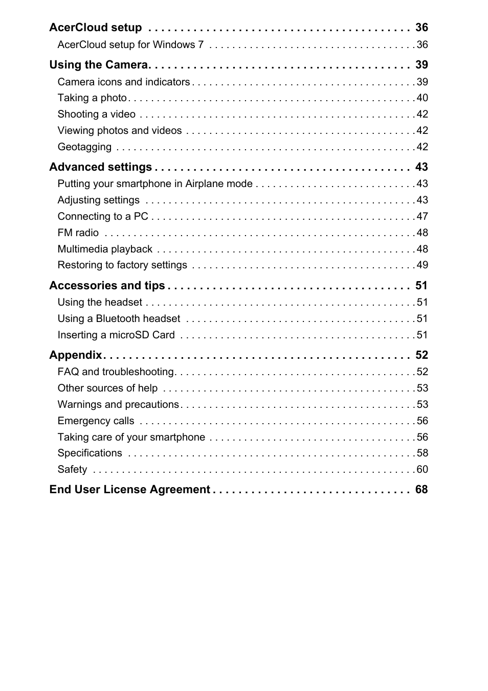 Acer V360 User Manual | Page 4 / 69