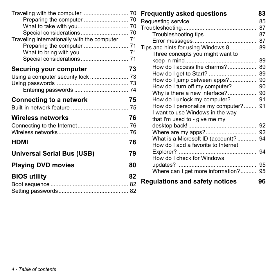 Acer Aspire E1-422G User Manual | Page 4 / 103