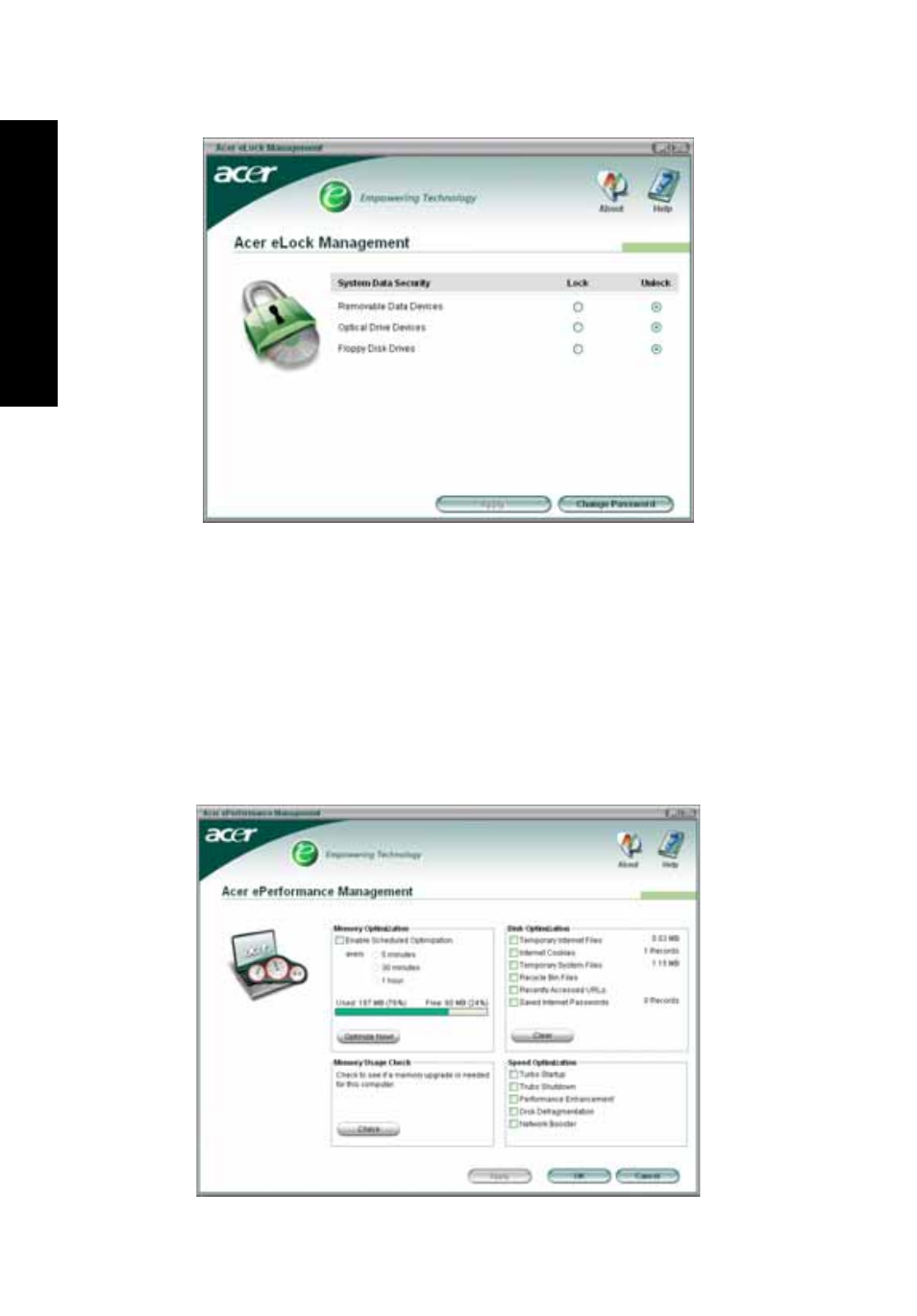 Acer eperformance management | Acer TravelMate 3300 User Manual | Page 14 / 75