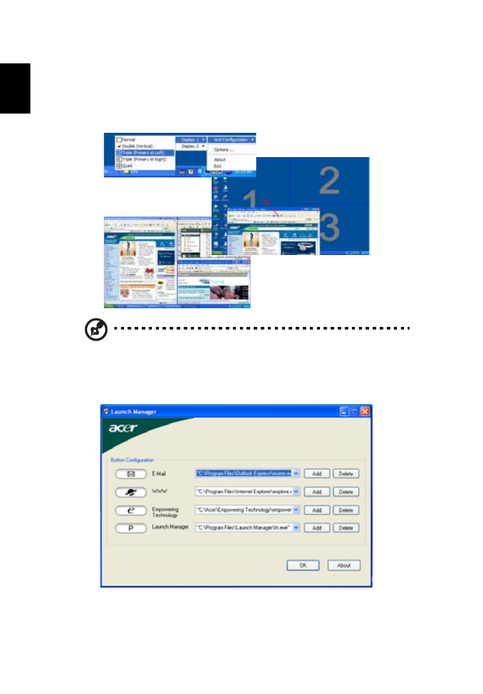 Launch manager | Acer TravelMate 3300 User Manual | Page 38 / 75