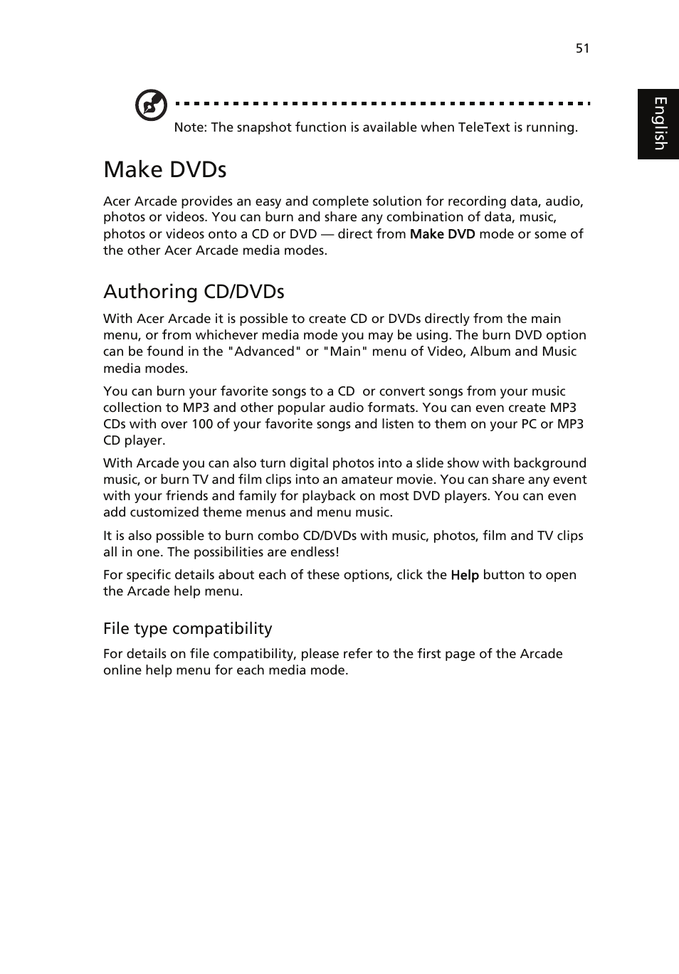 Make dvds, Authoring cd/dvds, Taking your notebook pc with you | Acer Aspire 5510 User Manual | Page 61 / 96