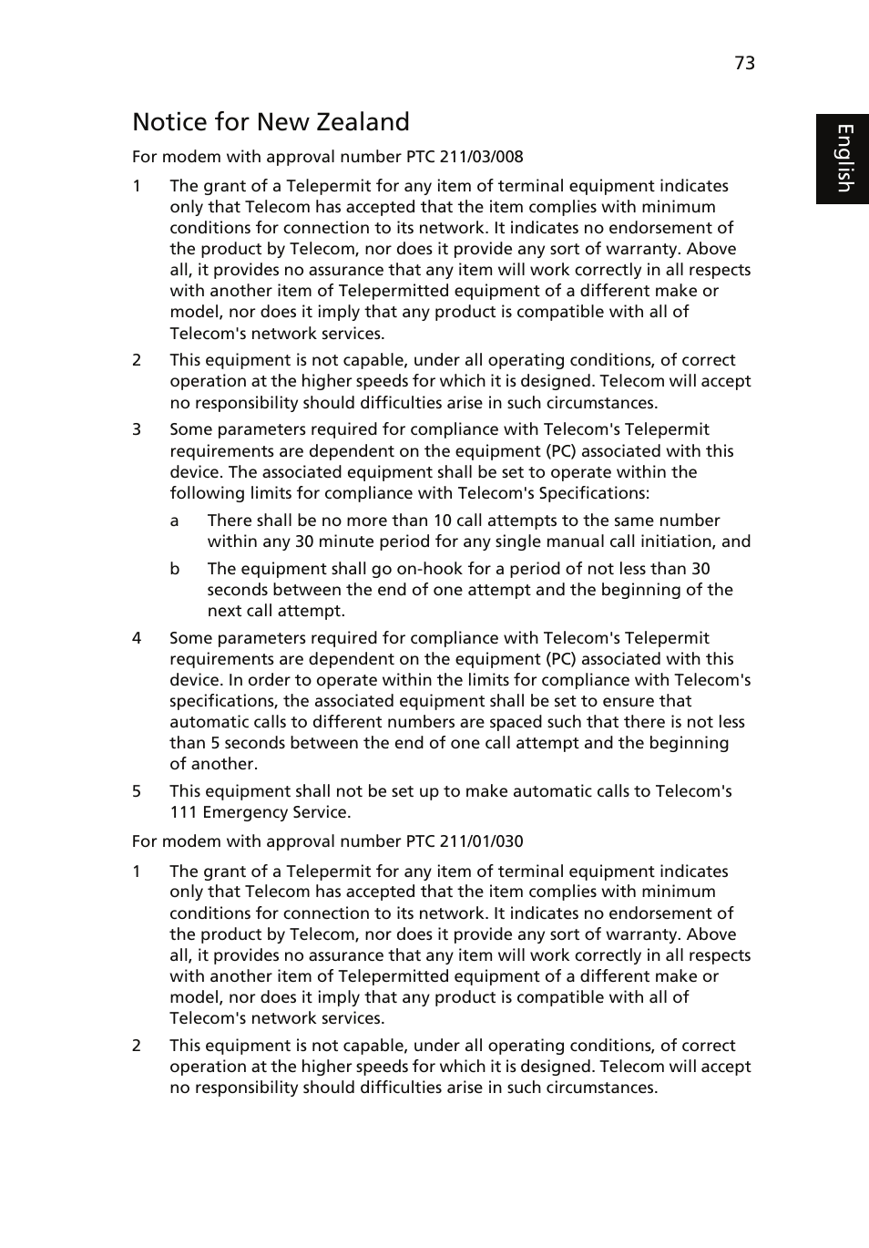 Notice for new zealand | Acer Aspire 5510 User Manual | Page 86 / 96