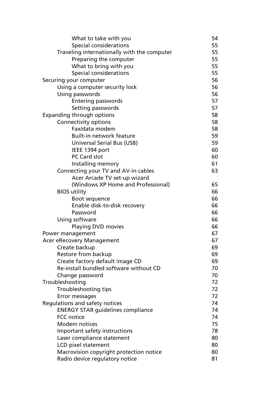 Acer Aspire 5510 User Manual | Page 9 / 96