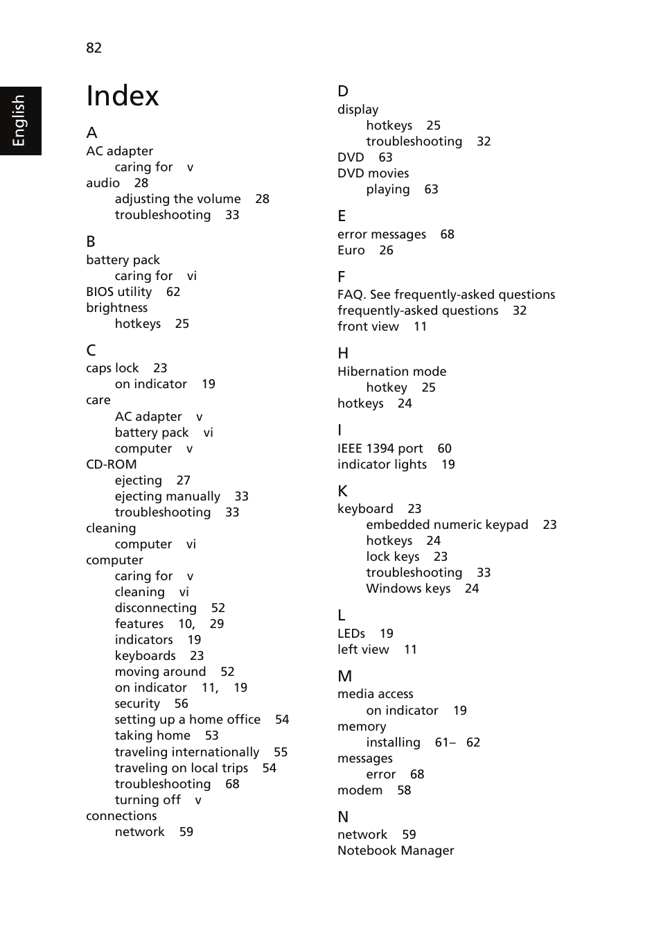 Index | Acer Aspire 5510 User Manual | Page 95 / 96