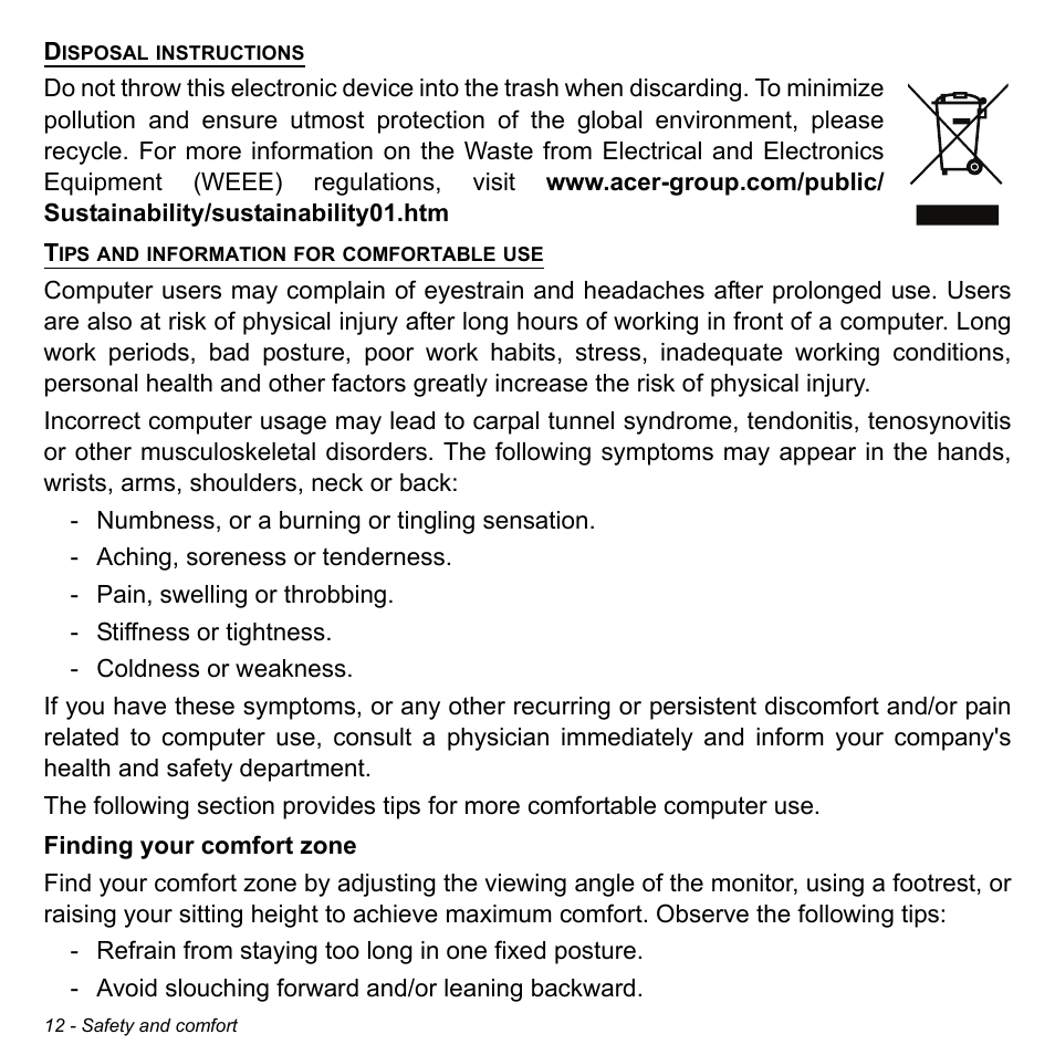 Acer Aspire P3-171 User Manual | Page 12 / 73