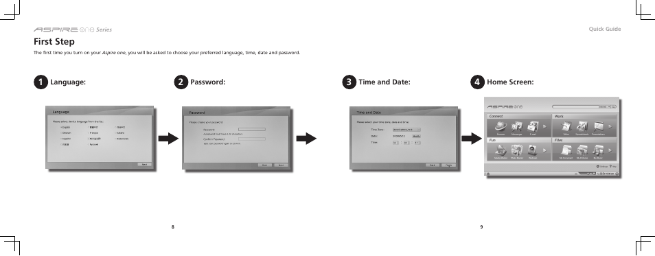 First step | Acer AOA150 User Manual | Page 5 / 8