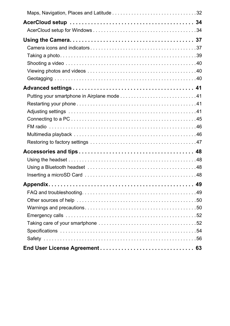 Acer V370 User Manual | Page 4 / 64