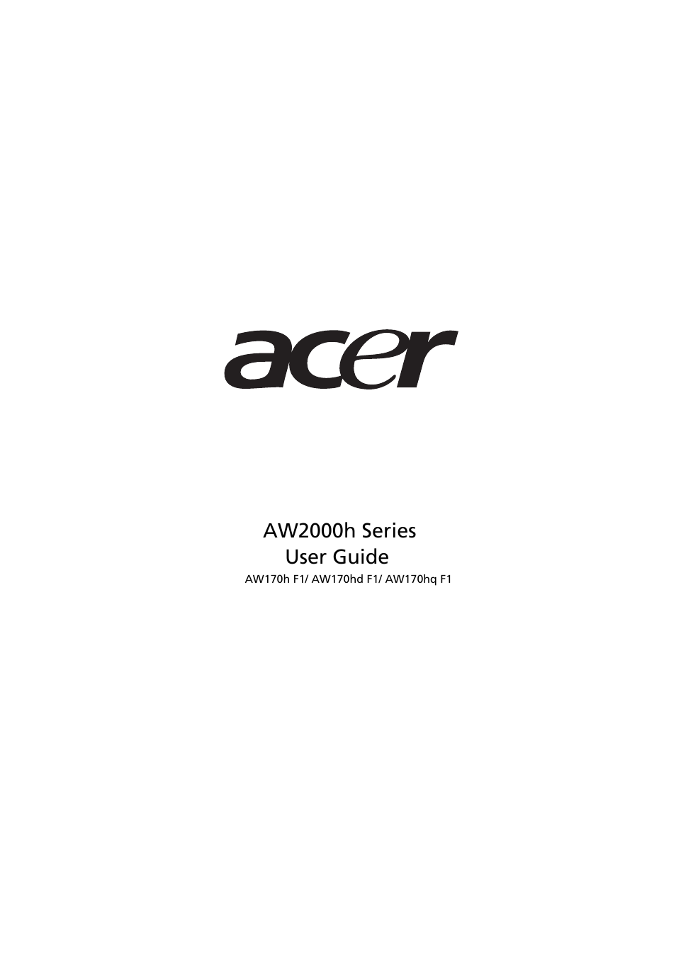 Acer AW2000h-AW170h User Manual | 160 pages