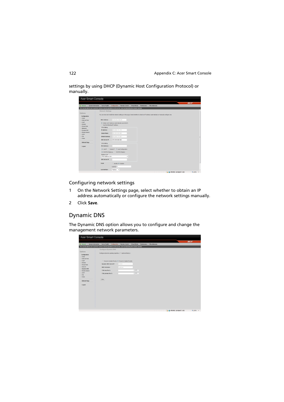 Dynamic dns | Acer AW2000h-AW170h User Manual | Page 138 / 160