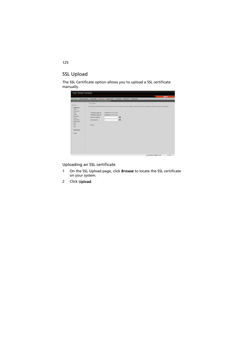 Ssl upload | Acer AW2000h-AW170h User Manual | Page 141 / 160