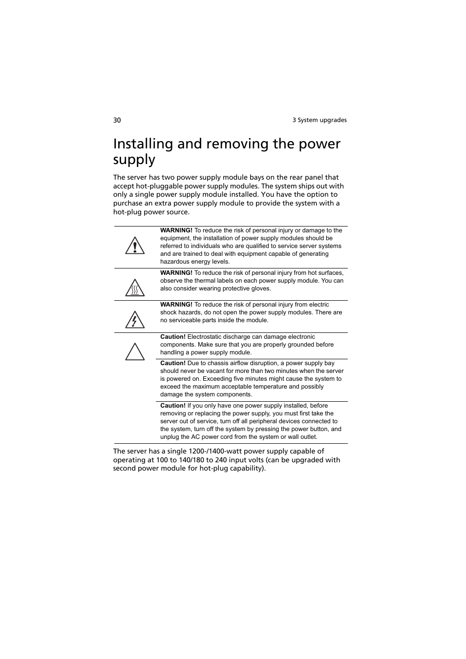 Installing and removing the power supply | Acer AW2000h-AW170h User Manual | Page 46 / 160