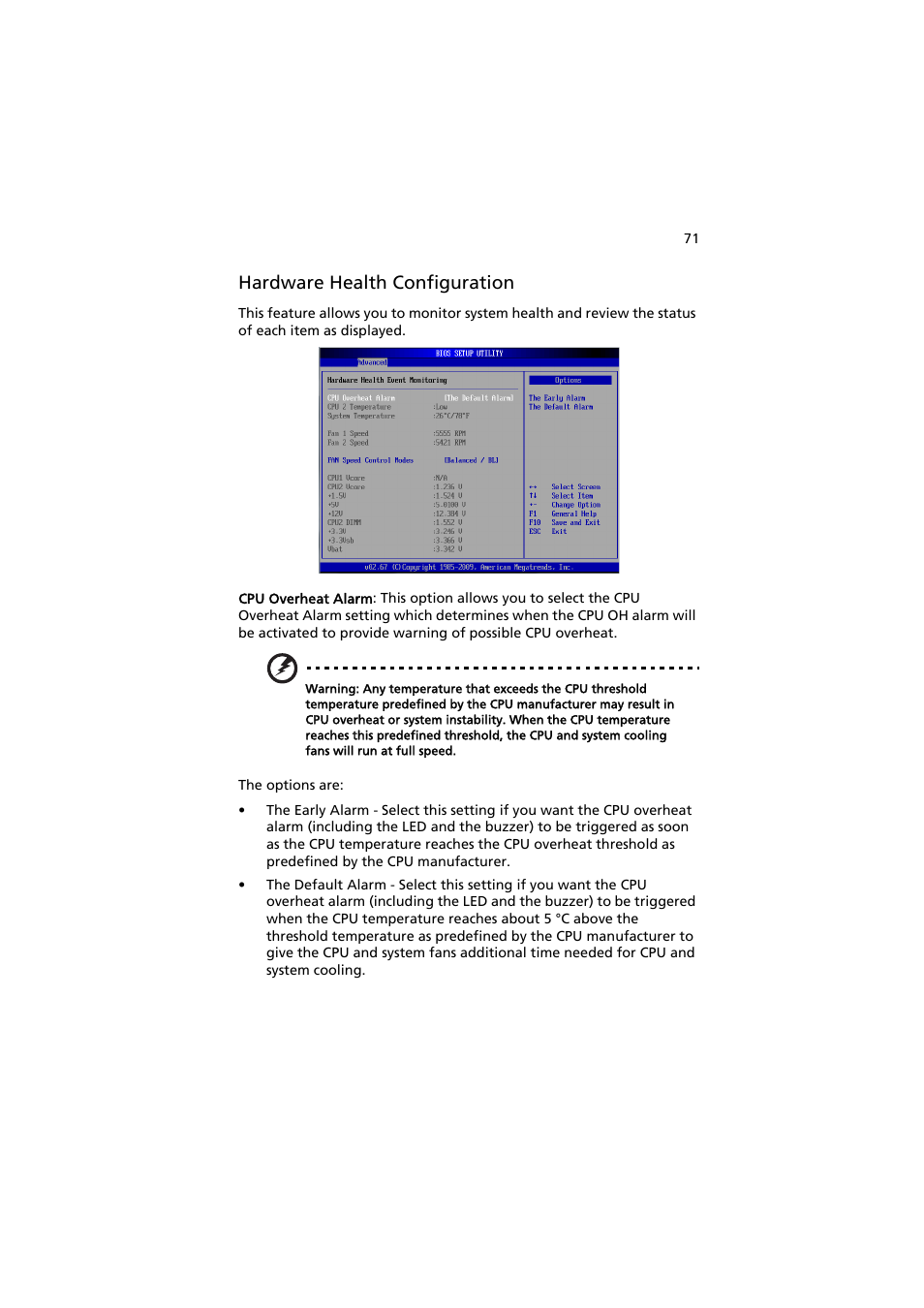 Hardware health configuration | Acer AW2000h-AW170h User Manual | Page 87 / 160