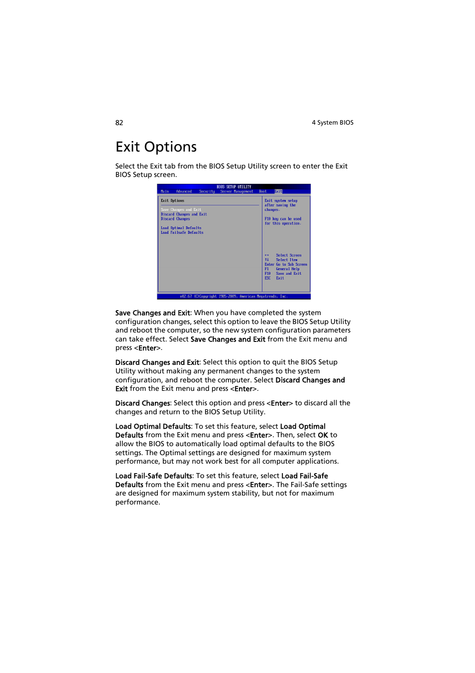 Exit options | Acer AW2000h-AW170h User Manual | Page 98 / 160