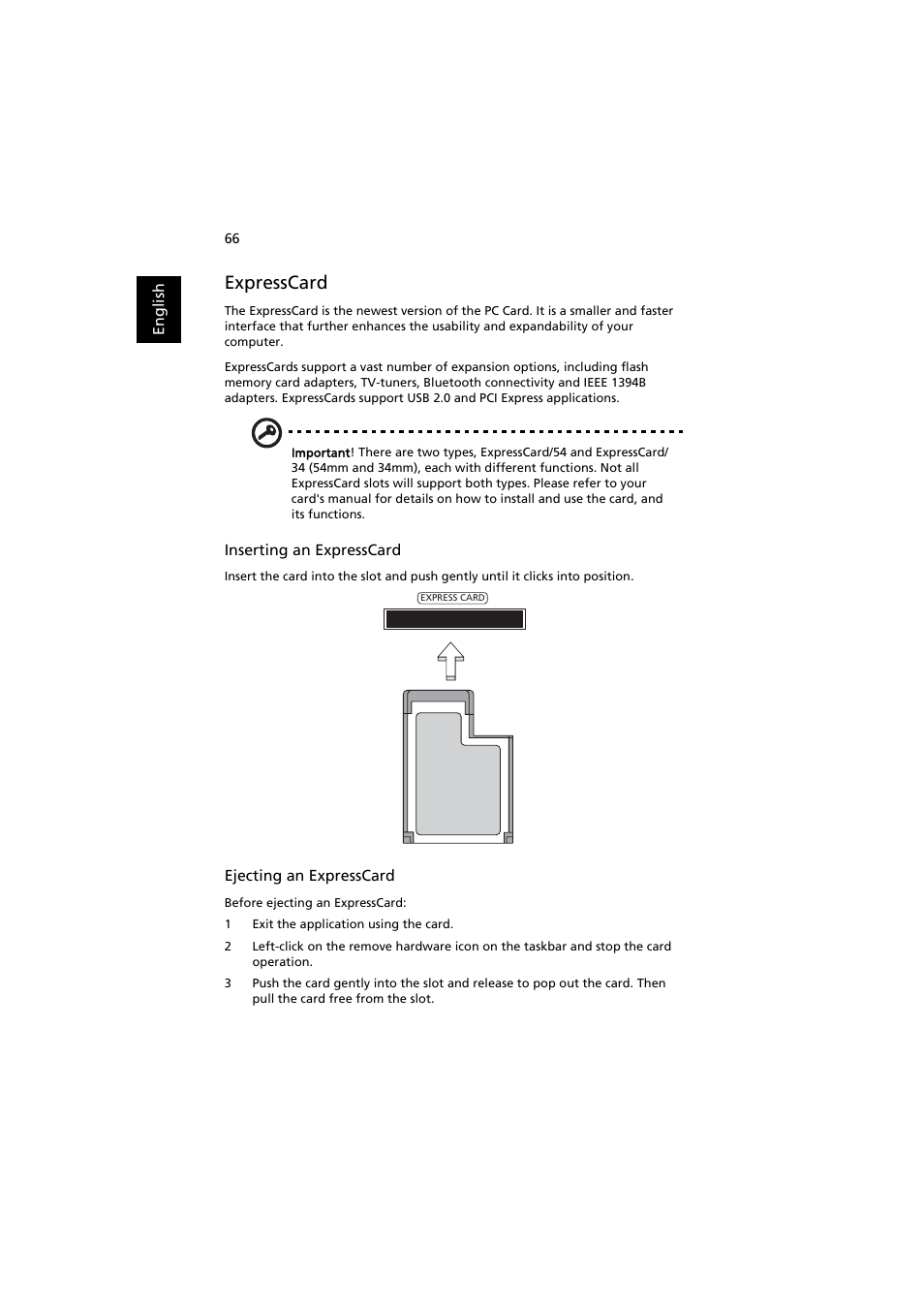 Expresscard | Acer Aspire 8920G User Manual | Page 86 / 109