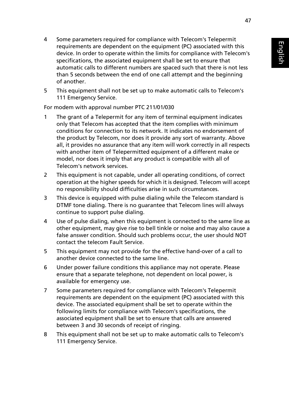 Acer TravelMate 4020 User Manual | Page 55 / 66