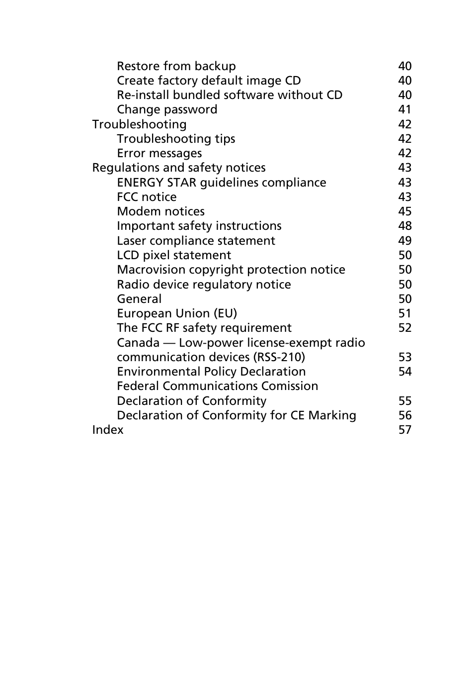 Acer TravelMate 4020 User Manual | Page 8 / 66