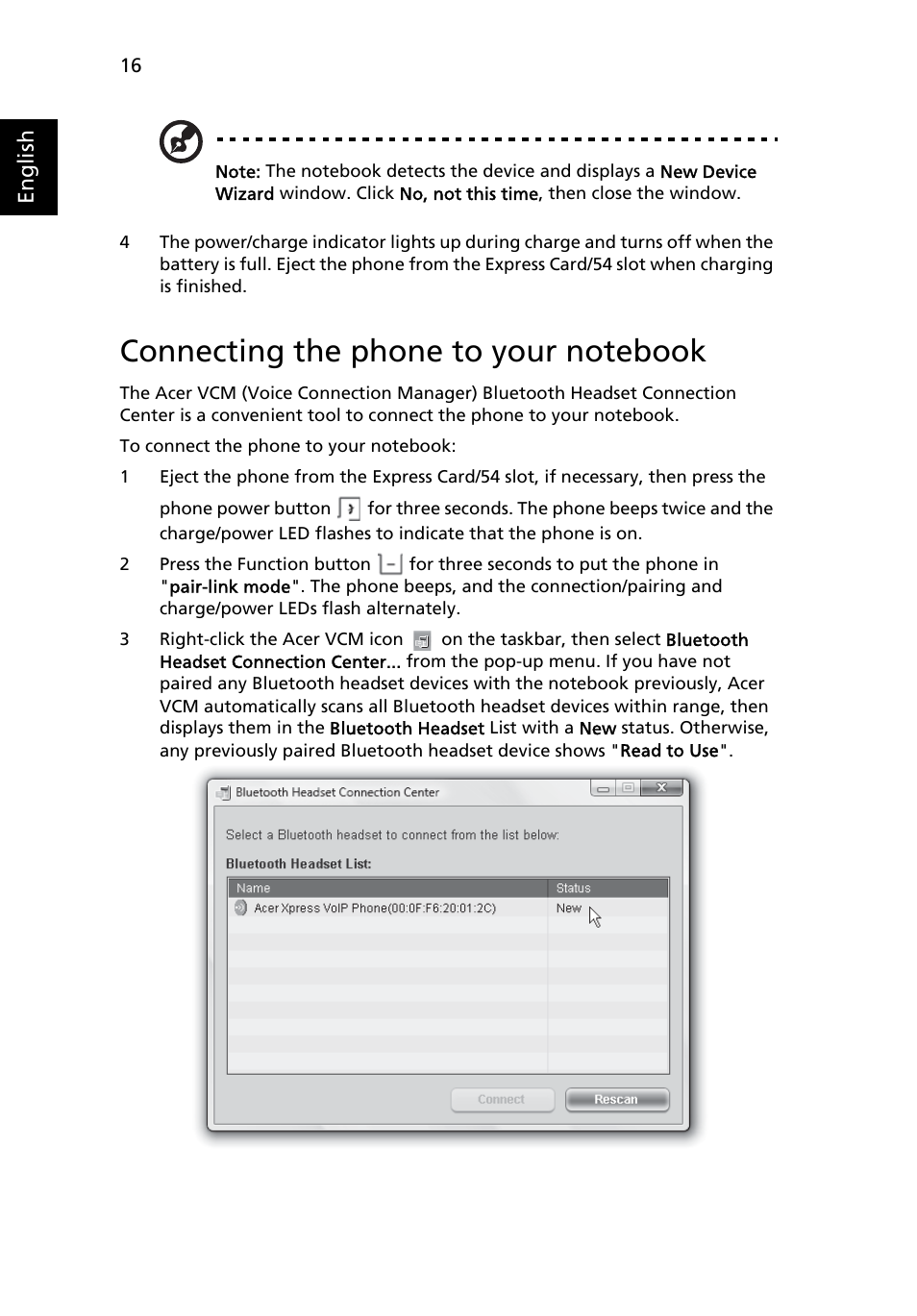 Connecting the phone to your notebook | Acer Ferrari 3400 User Manual | Page 34 / 78