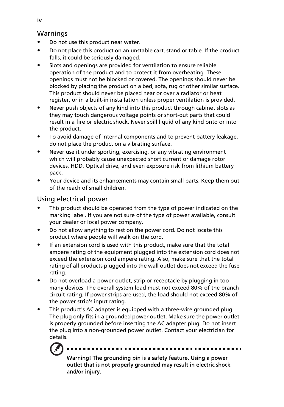 Acer Ferrari 3400 User Manual | Page 4 / 78