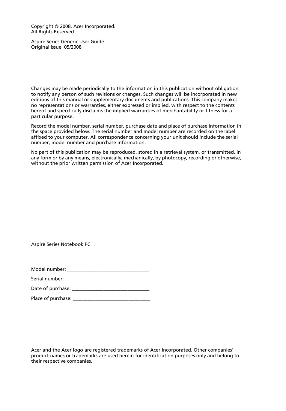 Acer Aspire 5930Z User Manual | Page 2 / 95