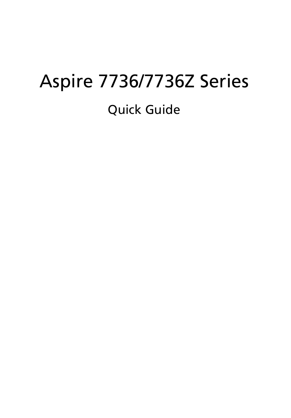 Acer Aspire 7736ZG User Manual | 12 pages