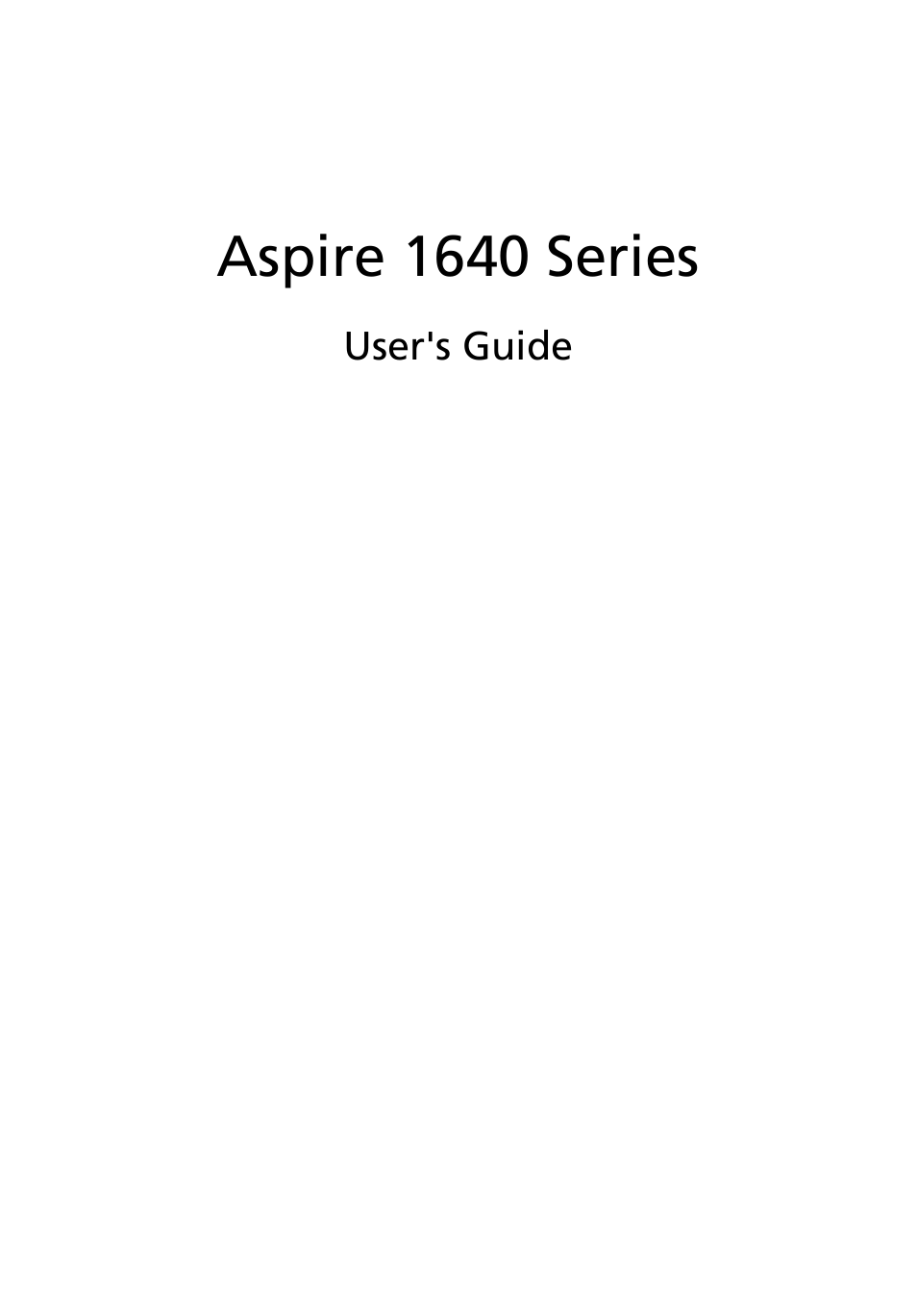 Acer Aspire 1640 User Manual | 80 pages