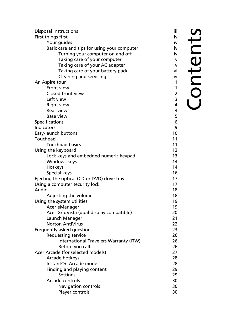 Acer Aspire 1640 User Manual | Page 7 / 80