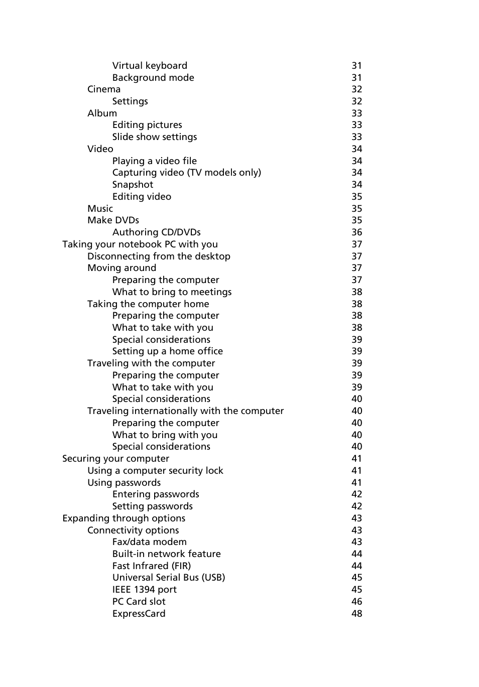 Acer Aspire 1640 User Manual | Page 8 / 80