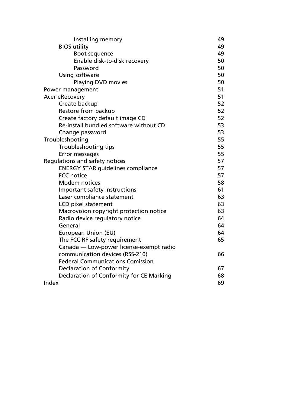 Acer Aspire 1640 User Manual | Page 9 / 80