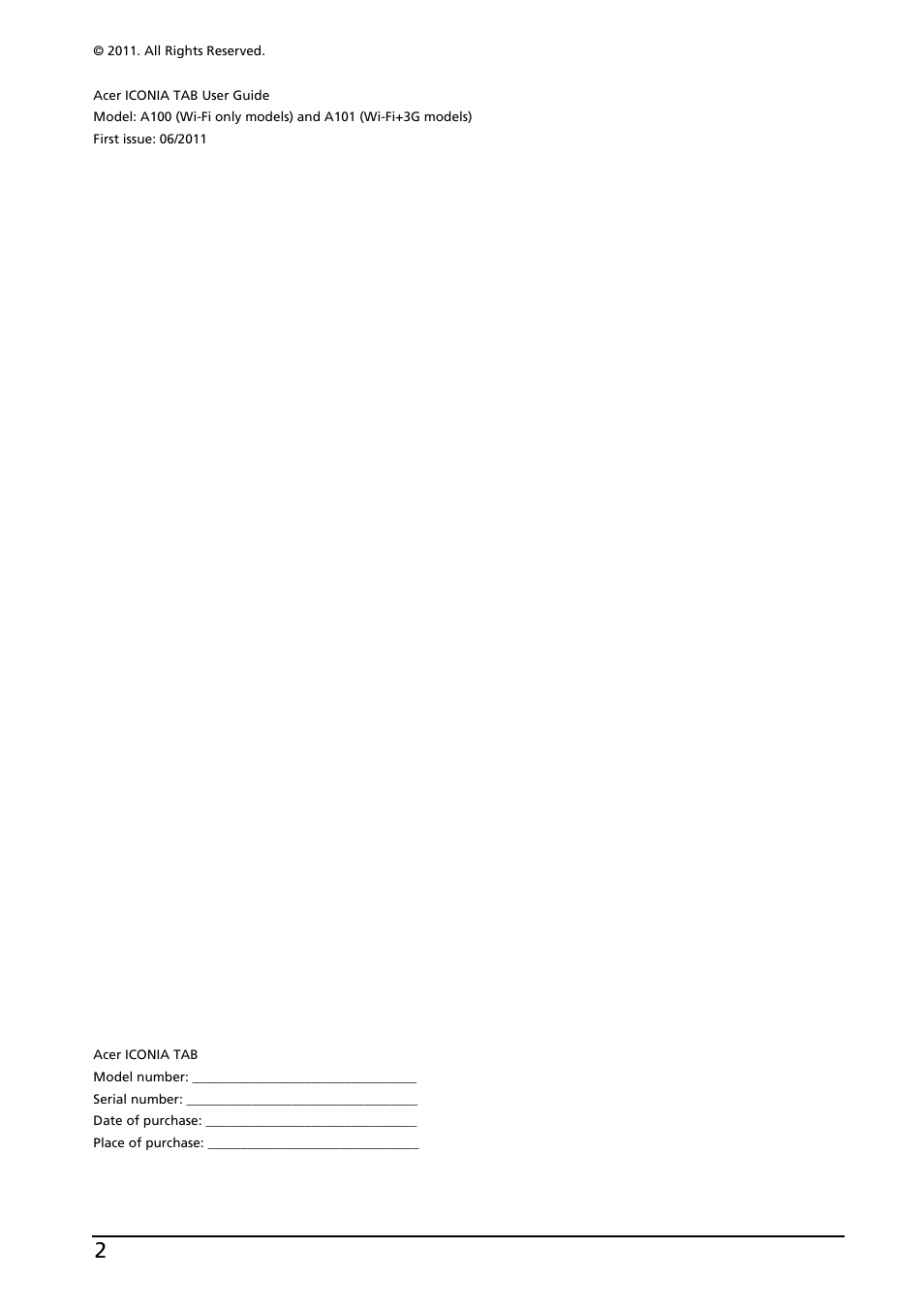 Acer A100 User Manual | Page 2 / 82