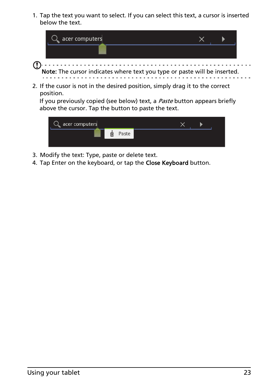 Acer A100 User Manual | Page 25 / 82