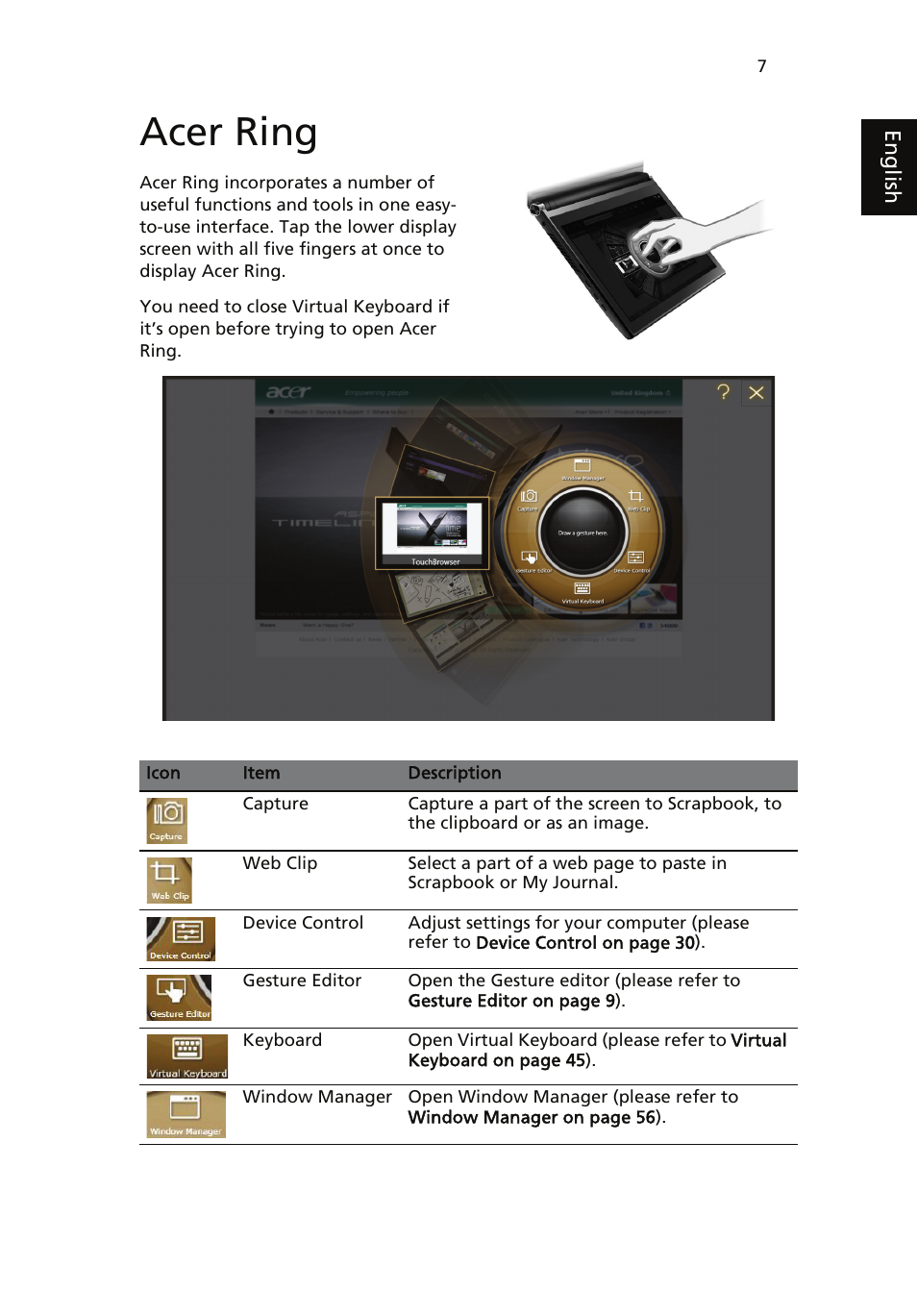 Acer ring | Acer ICONIA User Manual | Page 11 / 66