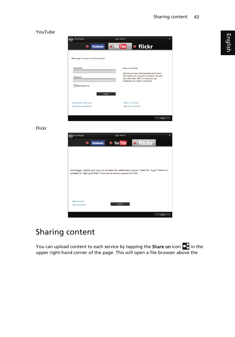 Sharing content | Acer ICONIA User Manual | Page 47 / 66