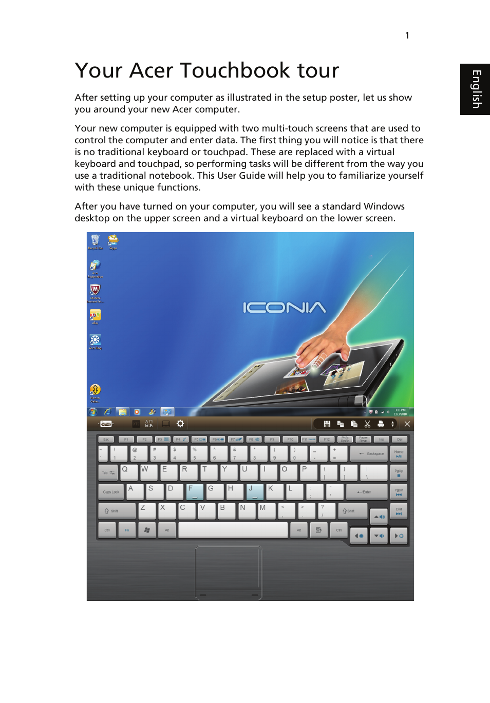 Your acer touchbook tour | Acer ICONIA User Manual | Page 5 / 66