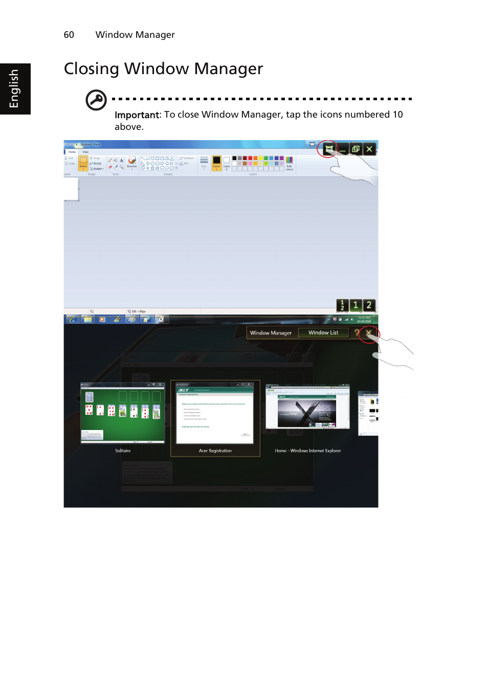 Closing window manager | Acer ICONIA User Manual | Page 64 / 66